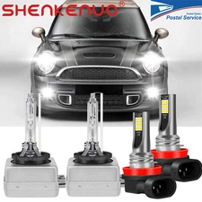 For Mini Cooper 2011-2017 6000K Front HID Headlight High-Low+LED Fog Light Bulbs