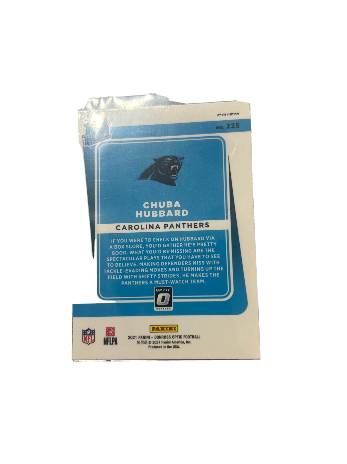 2021 Panini Donruss Optic - Rated Rookie Red Prizm #225 Chuba Hubbard /99 (RC)