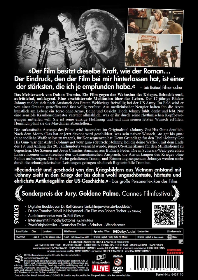 Johnny zieht in den Krieg (1971) - Johnny Got His Gun (Dalton Trumbo) [DVD] - Bild 2 von 4