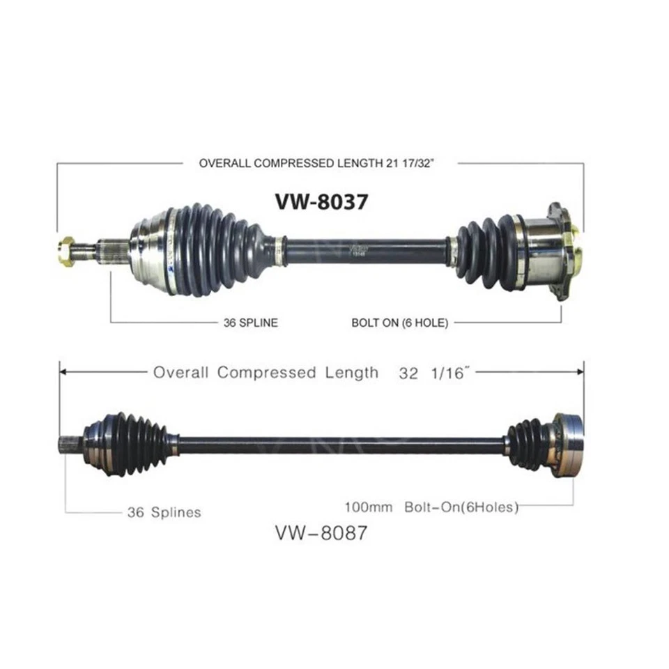 Junta de eje CV delantero izquierdo derecho SurTrack para 05-10 Volkswagen Jetta L5 Foto 4 de 4