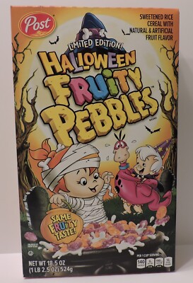 2024 FLINTSTONES HALLOWEEN FRUITY PEBBLES LIMITED EDITION CEREAL BOX SEALED