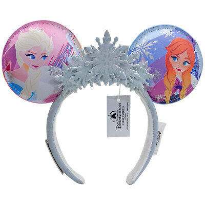 NWOT Disney Parks Frozen Queen Elsa Winter Snowflake Minnie Mouse Ear Headband Disney Parks Frozen Blue White Sparkle Elsa Minnie Mouse  main image 3