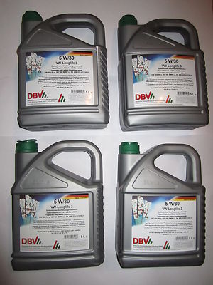 7,45 /L DBV Motoröl 4 x 5L (20L) 5W30 5W/30 VW Longlife III 504.00 / 507.00