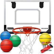 Mini Indoor Basketball Hoop Over The Door, Basketball Hoop Set for Home Dorms