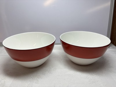 2 Kate Spade Rutherford Circle Red Cereal Soup Bowls By Lenox New York