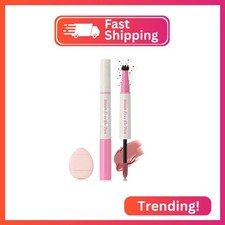 HOSAILY Freckle Blush Pen, 2in1 Light Brown Faux Freckle Stamp Pen Soft Pink Liq