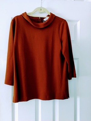NWT Gerry Weber Collection Women's 3/4 Sleeve Caramel Brown Top Size 10