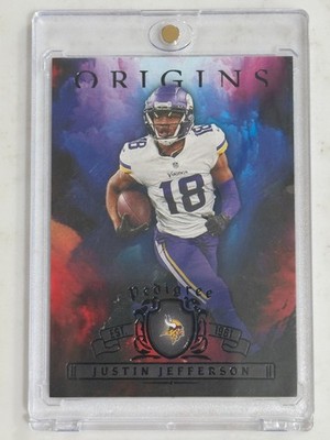 2022 Panini Origins Justin Jefferson Pedigree SSP Case Hit #PED-15 Vikings