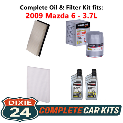 2009 Mazda 6 3.7L Complete Oil, Air & Cabin Filter Kit (5W-20) | eBay