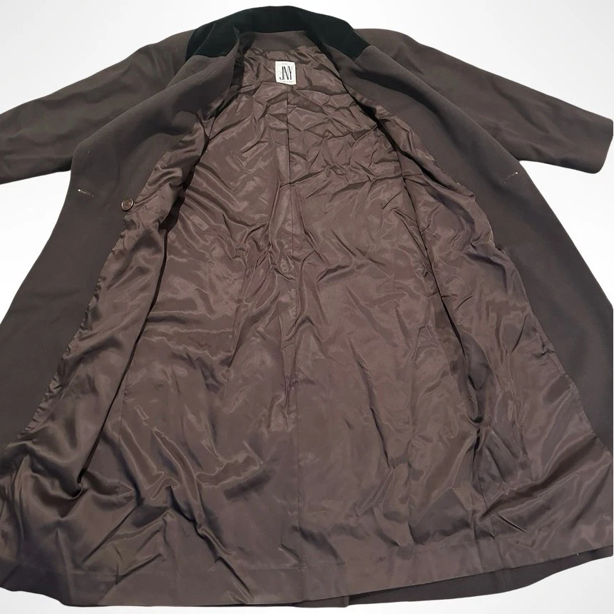 Gabardina Jones New York para mujer doble botonadura mezcla lana cuello terciopelo Foto 3 de 4