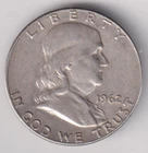 1962 D BEN FRANKLIN HALF DOLLAR 90% SILVER DENVER .50¢ UNITED STATES USA