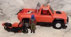 Vntg 1985 Kenner M.A.S.K. Mask FIRECRACKER w/ Motorcycle & Hondo Mac Lean