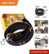 Leather Dog Leash 6ft x 1in - Heavy Duty Comfortable for Large Dogs