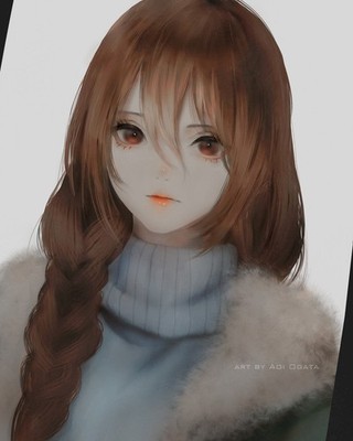 Anime girls simple aoi ogata original Custom Gaming Mat Desk 11x17 Poster
