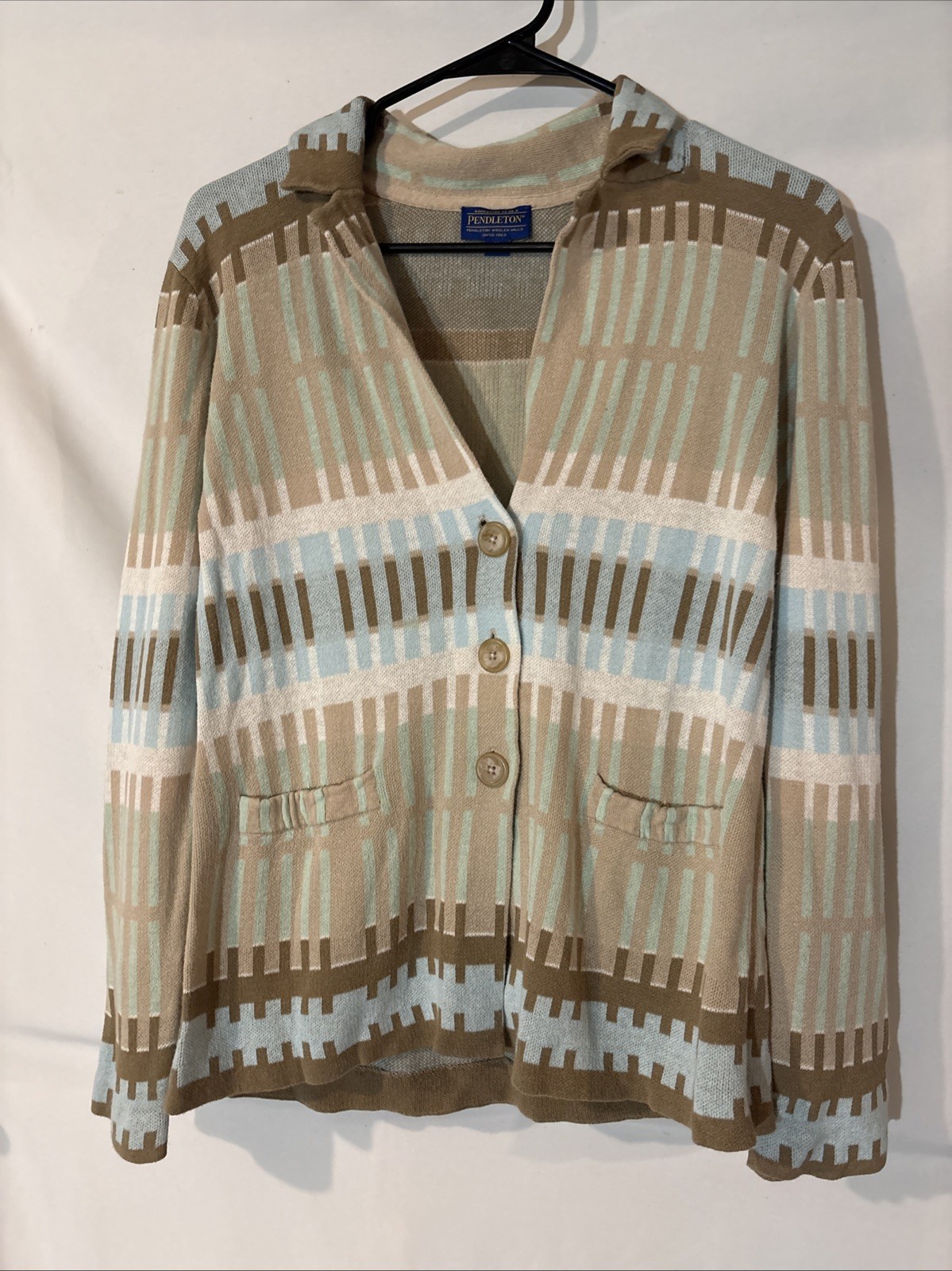 Pendleton Cardigan  3-Button Size Medium Cotton L… - image 1