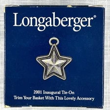 Longaberger 2001 Inaugural Basket Tie-On - New