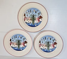 Set of 3 Villeroy & Boch 8 1/4" Naif Christmas Salad Plates