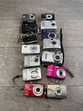 Lot 14 Digital Point Shoot Cameras Sony Kodak Samsung Fuji Parts Repair Untested