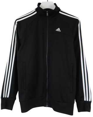Adidas Essentials Sweatshirt Herren Klein Track 3-Stripes Schwarz Weiß Voll Zip