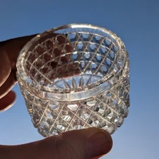 American Brilliant Cut Glass Open Salt Cellar � Diamond Pattern, 2.5� Diameter