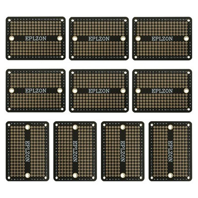 Prototyp Board Lötbares Breadboard PCB 10 Stück, doppelseitig, Schwarz, 2x1,5...