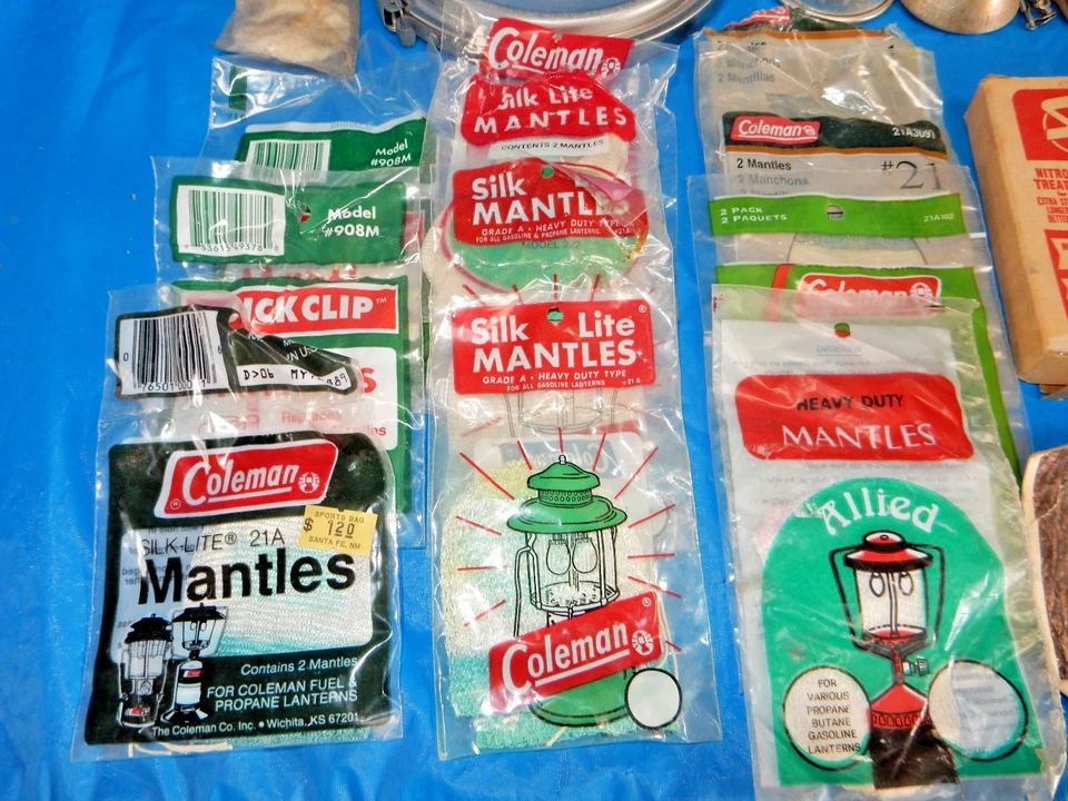 COLEMAN LANTERN PARTS, LOT OF 30+: MANTLES, PUMPS, FUNNELS, GENERATORS & MORE - Image 3 of 4