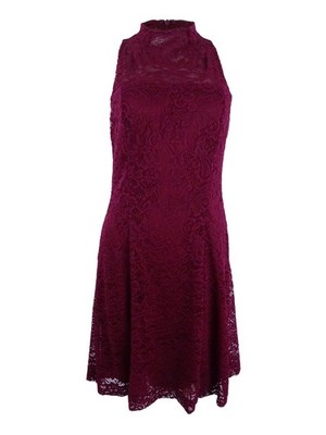 American Living Women's Lace Fit & Flare Dress (6, Red) 190866732310