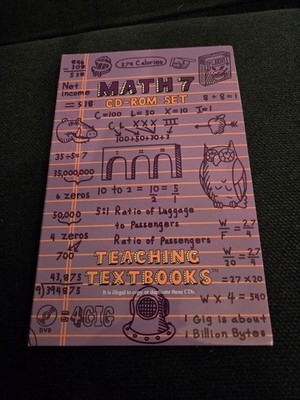 Teaching Textbooks Math 7 CD-ROM Complete 4 Disc Set Homeschool Curriculum
