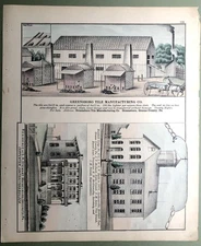 Otto Krebs / 1876 Greene County PA litho Greensboro Tile Mfg Richhill Lodge