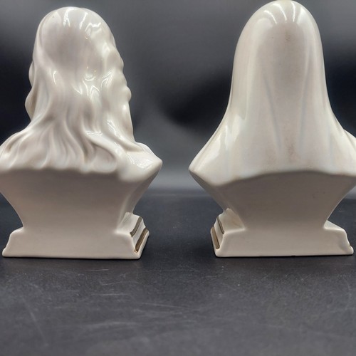 Holland Mold Jesus Mary Bust Statue Figurine Figure Ceramic White & Gold Shiny - Picture 13 of 13