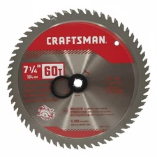 Craftsman 7-1/4" 60-Tooth Carbide Circular Saw Blade CMAS272560 Fine Finish