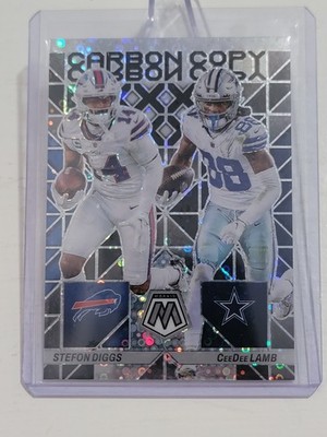 Ceedee Lamb/Stefon Diggs 2023 Panini Mosaic CarbonCopy Silver Disco Prizm #CC-15