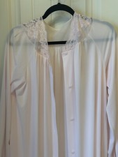 Shadowline VTG 2 Piece Pink Nylon Lace New W/ Tags Gown  Robe Set Size Small