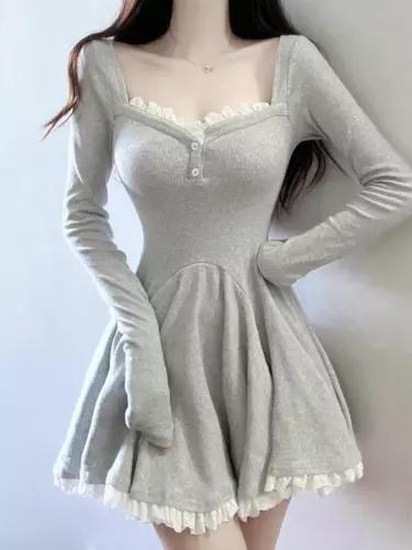 Vestido Japonés Lolita Kawaii Para Mujer Encaje Dulce Suéter Vestidos Fiesta Niñas Falda - Imagen 12 de 20