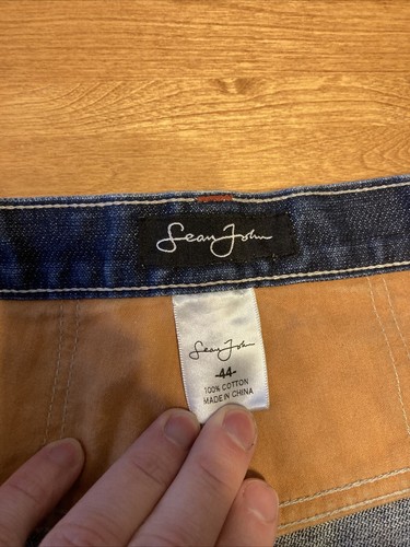 Sean John Embroidered Straight Leg Denim Jeans Mens Size 44 Blue 44X34 Baggy - Picture 15 of 24