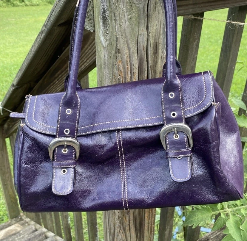 Kenneth Cole Reaction Bolso de Mano Monedero Púrpura Vegano Cuero Cierre Magnético Foto 2 de 4