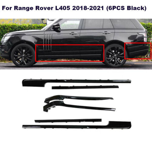 6X Black Door Body Side Molding Trim Strips Kit For Range Rover L405 ...