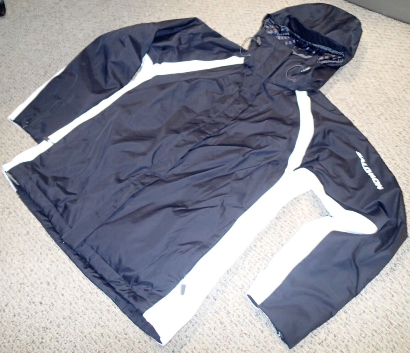 SALOMON 8K CLIMA PRO GIACCA SCI CON CAPPUCCIO donna taglia XL nero bianco