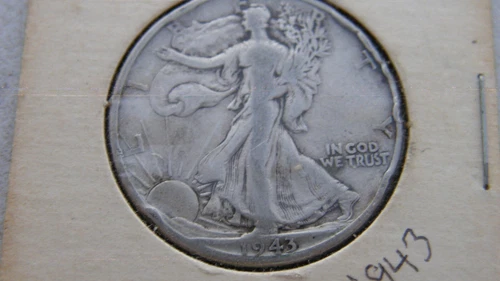 1943-D Walking Liberty Half Dollar 90% Silver Very Good VG See Pictures