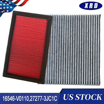 Engine Air Filter & Carbon Cabin Air Filter For NISSAN Pathfinder QX60 2014-2022