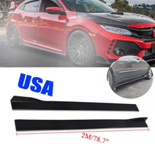 Side Skirt Lip For Honda Civic Hatchback Sedan 2017-2021 Glossy Black 78.7'' CAO