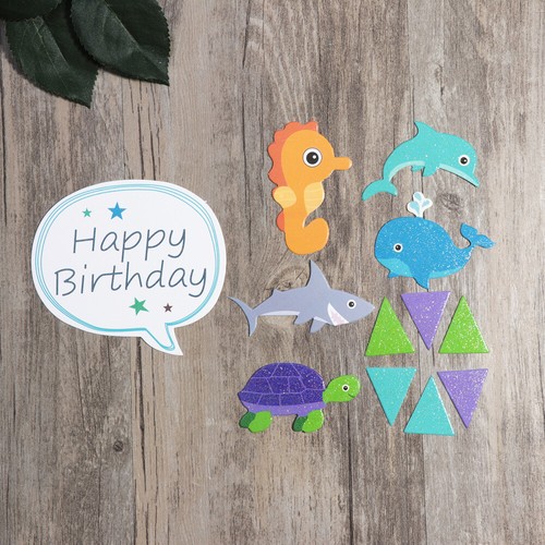 Meerestiere Cake Topper Set – 5-teilige 3D Ozean-Deko Für Kuchen, Cupcakes & Kinderparty