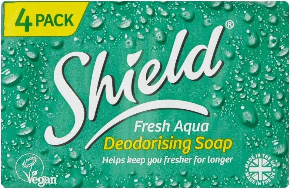 SHIELD Fresh Aqua Soap Bars 115g Deodorising Vegan Clean Odour-Free