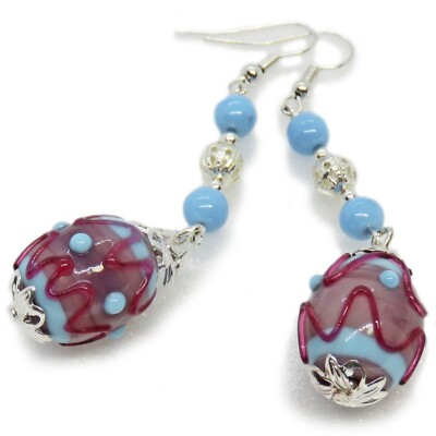 Gorgeous Glass Easter Egg Bead Earrings By SoniaMcD