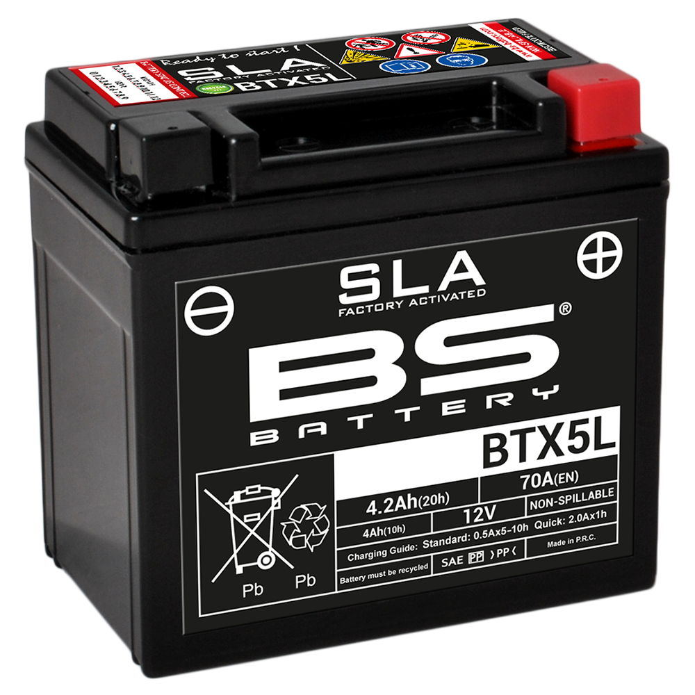 21453-Batería de moto SLA Max BTX5L (FA) de AGM, libre de mantenimiento ...