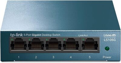 TP-Link LS105G 5-Ports Gigabit Netzwerk Switch 5 RJ-45 Lan Ports Blau Metallic