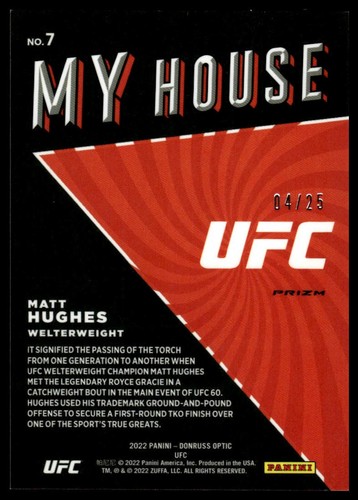2022 Donruss Optic UFC #7 Matt Hughes My House Pink #/25 - Imagen 2 de 2