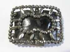 SINGLE RIVETED STEEL SHOE CLIP SIGNED HOLFAST MADE IN FRANCE VINTAGE ANTIQUE