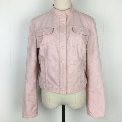 pink stretch denim jacket