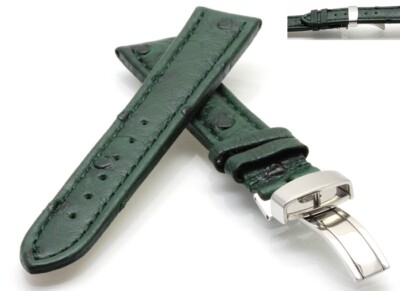 Echt Strauß Uhrenband Modell Liberty-FS-S grün 22 mm Faltschließe